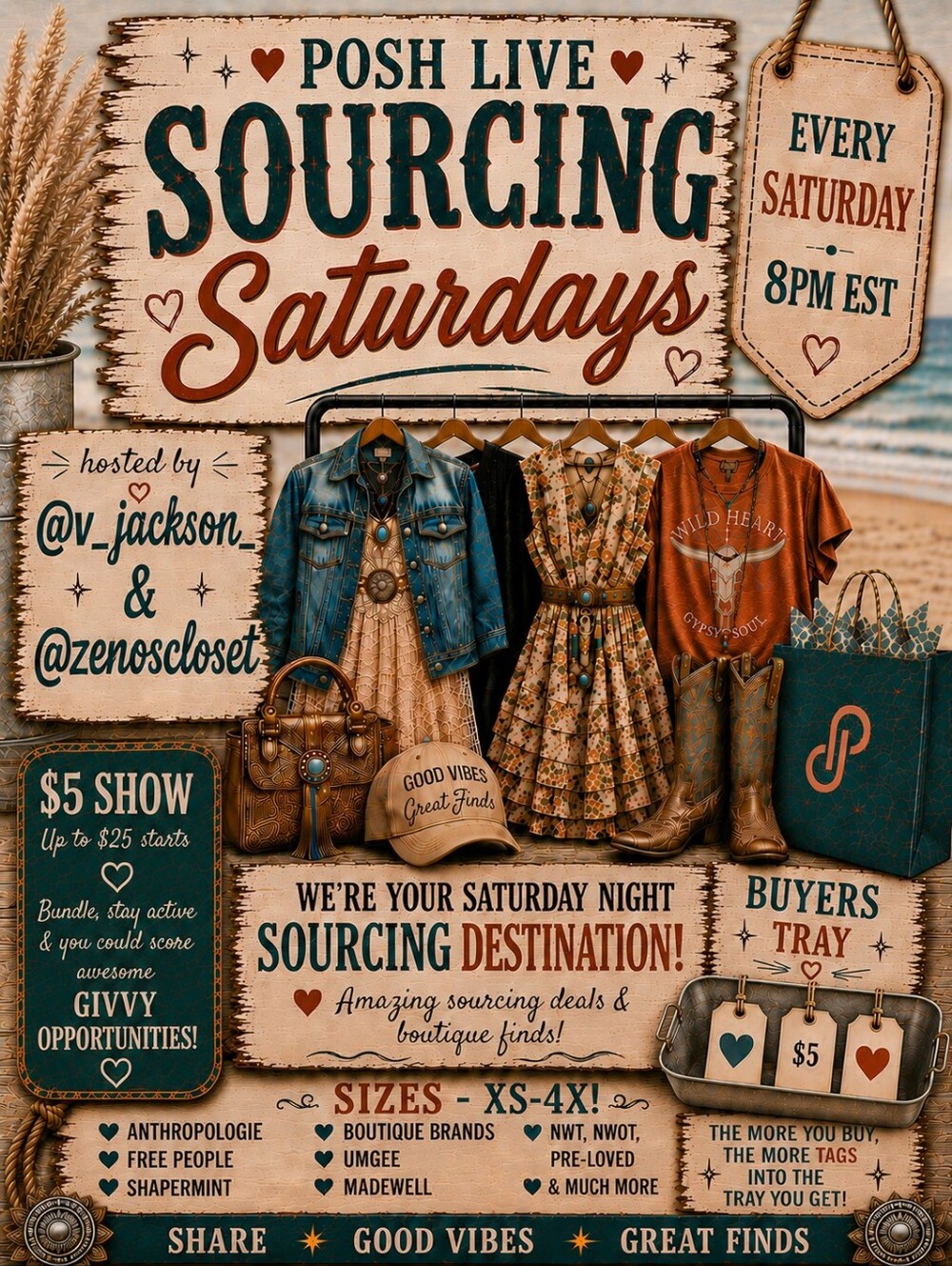 Posh Live Show Flyer Every Saturday 8pm EST!!!